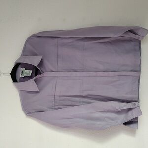 Northern Reflections Lavender Suede Feeling Lined Button Down Top Size M